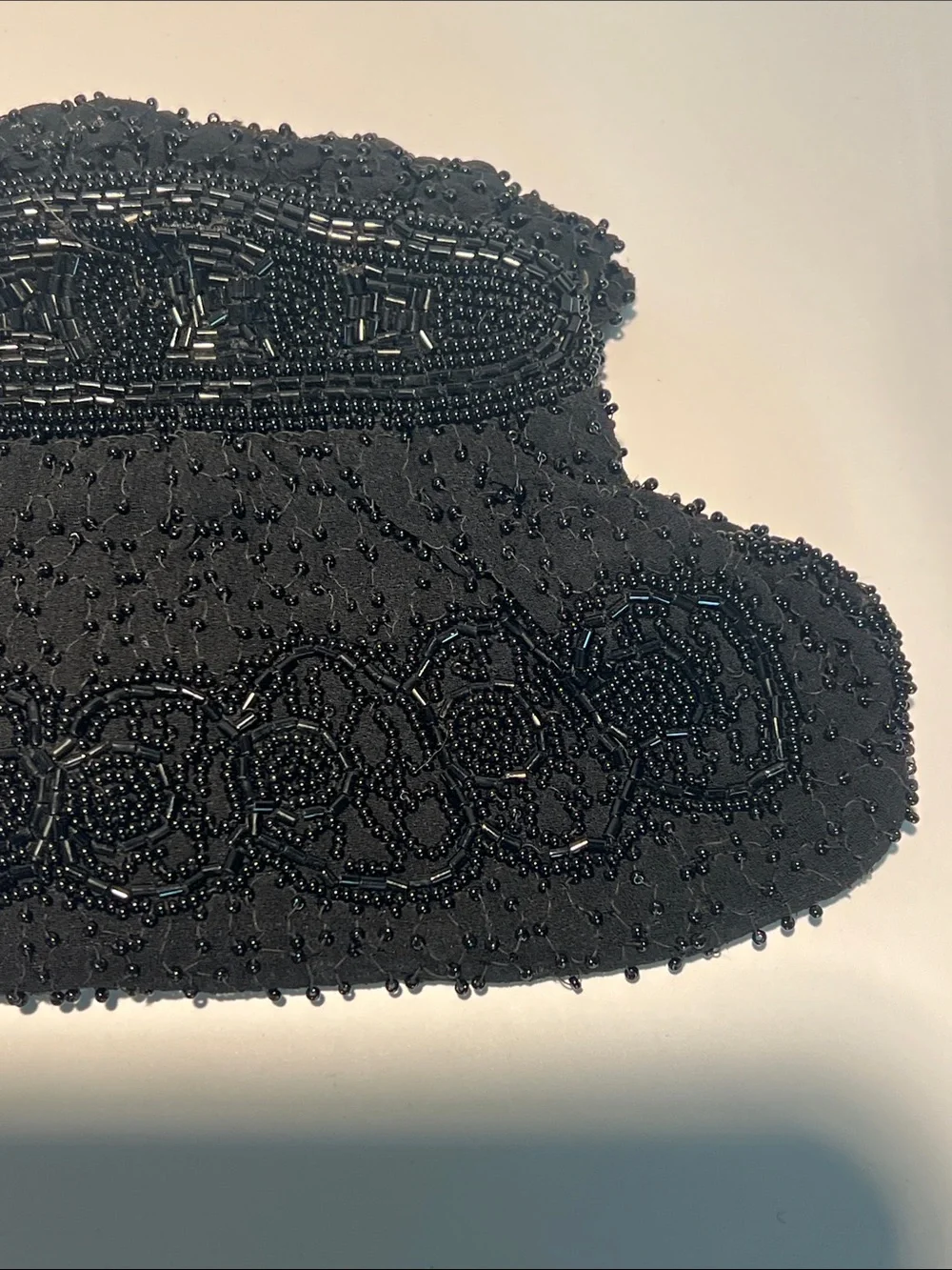 1940s Vintage Evening Clutch Black Beaded Made in Belgium